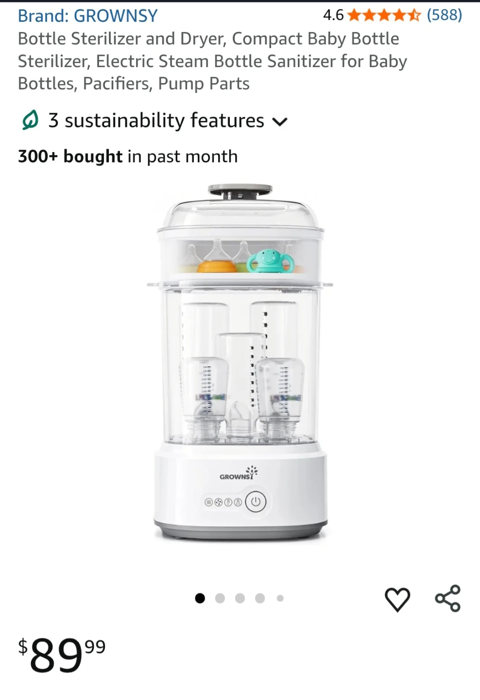 Bottle Sterilizer and Dryer, Compact Baby Bottle ... - photo 3