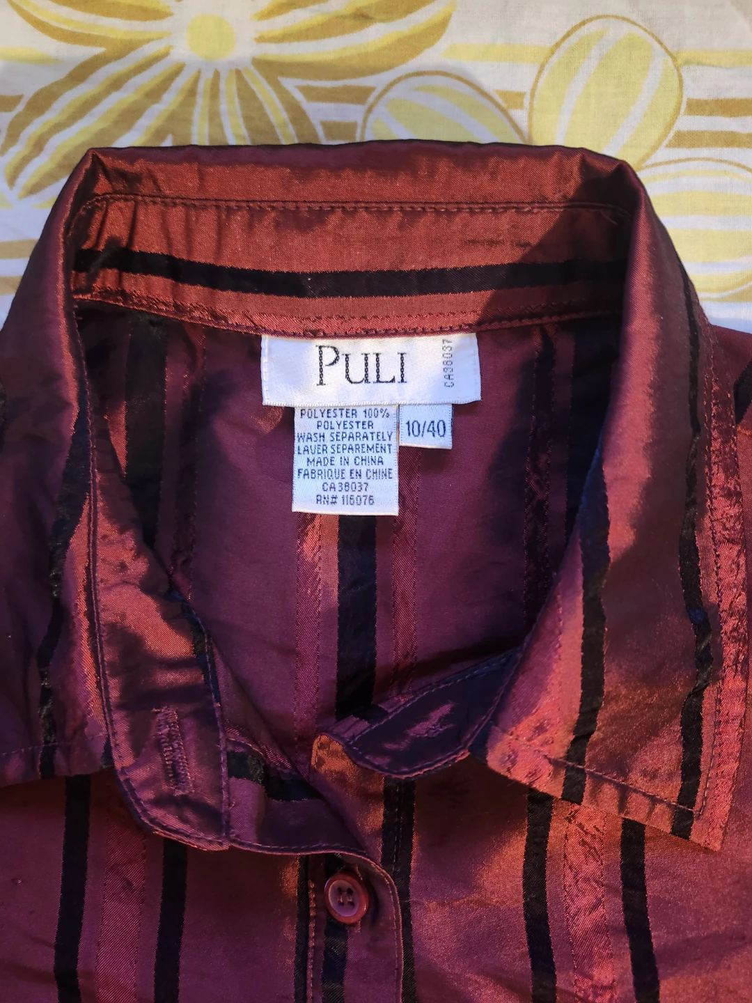 Red and black pinstripe blouse - photo 4