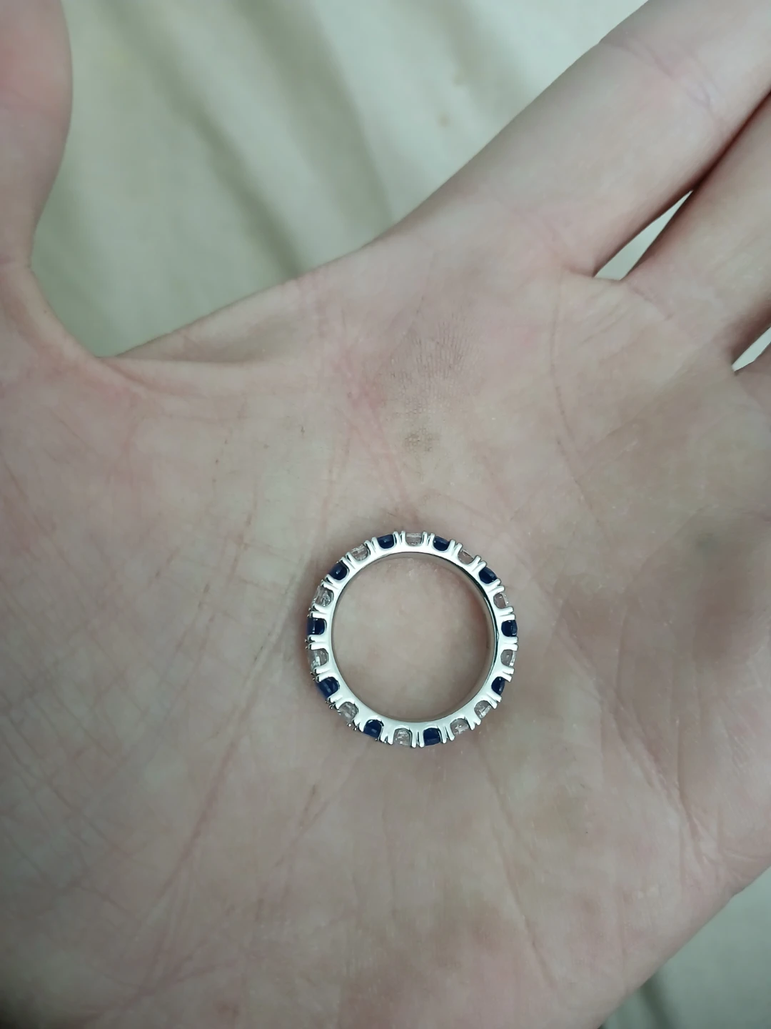 925 Silver And White And Blue Moissanite Ring - photo 3
