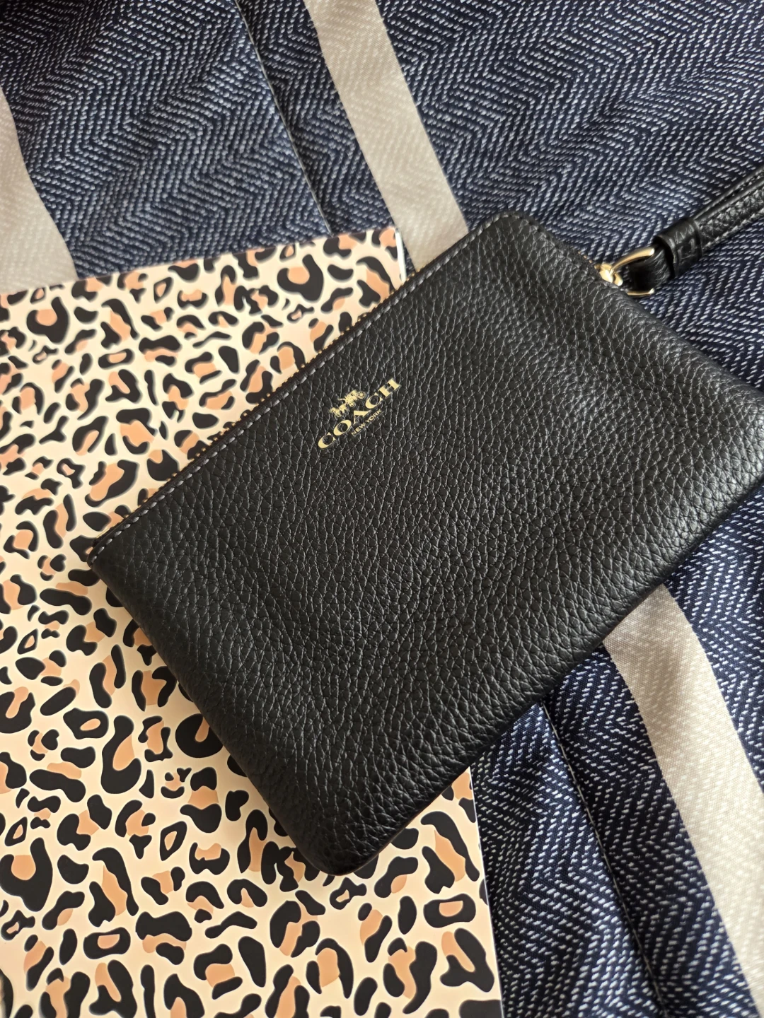 Coach Black Leather Wristlet