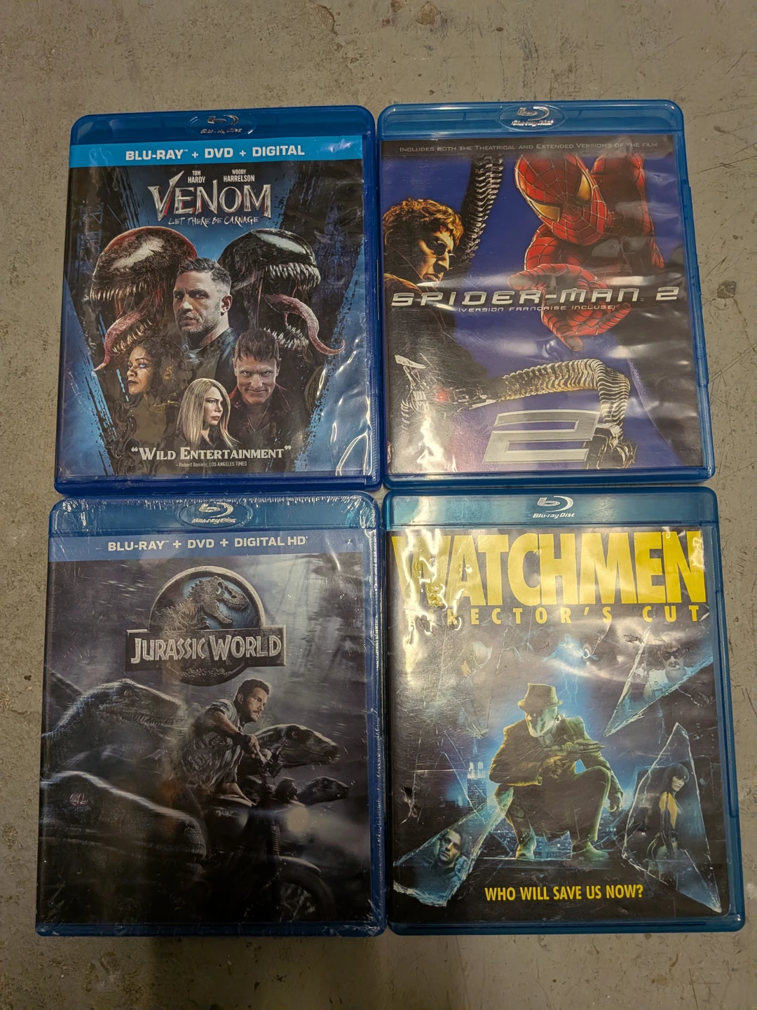 Blu-ray Movies: Venom, Spider-Man 2, Jurassic World, Watchmen 🥕