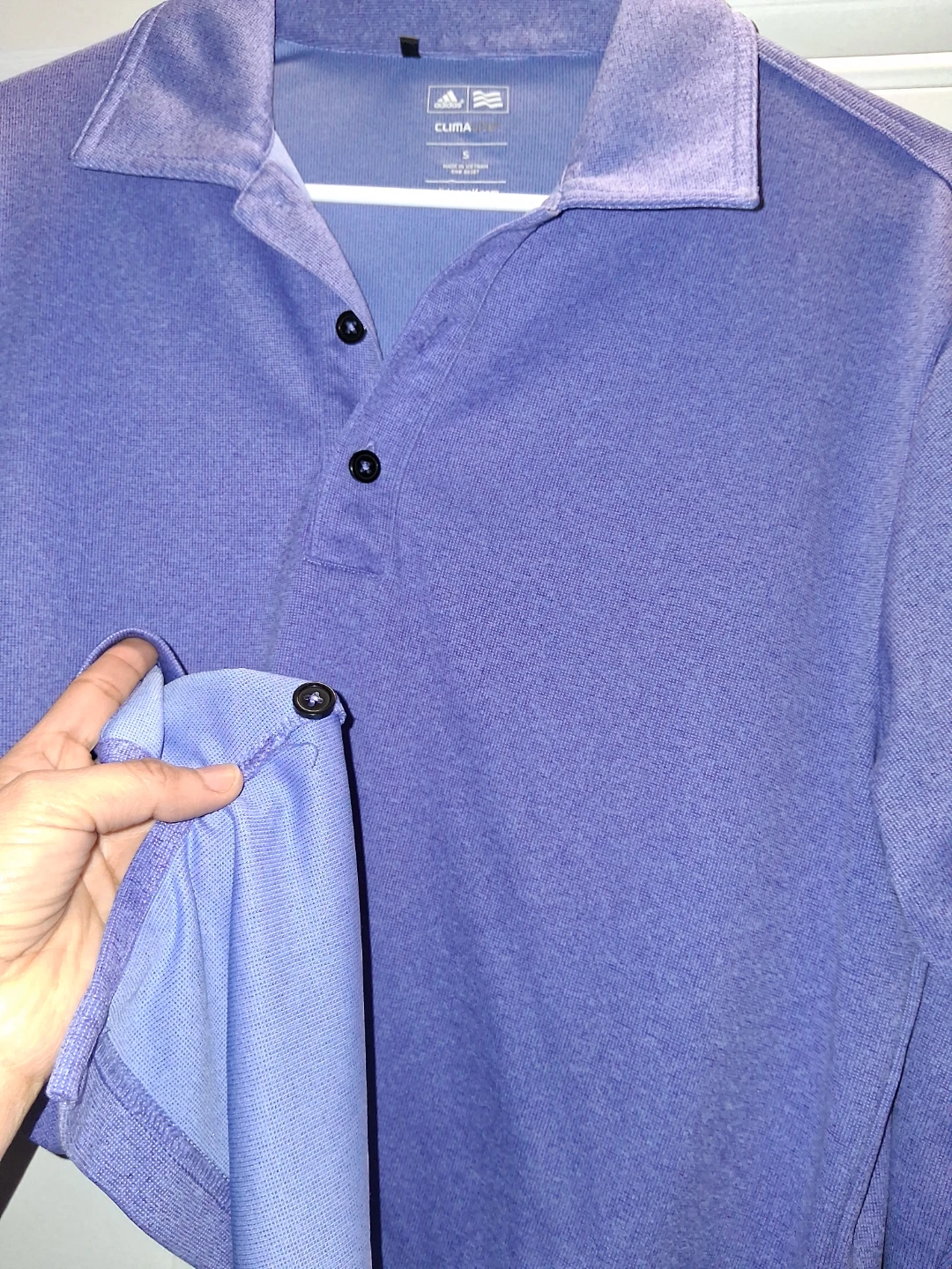 Adidas ClimaLite Long Sleeve Polo Shirt Size S - photo 4