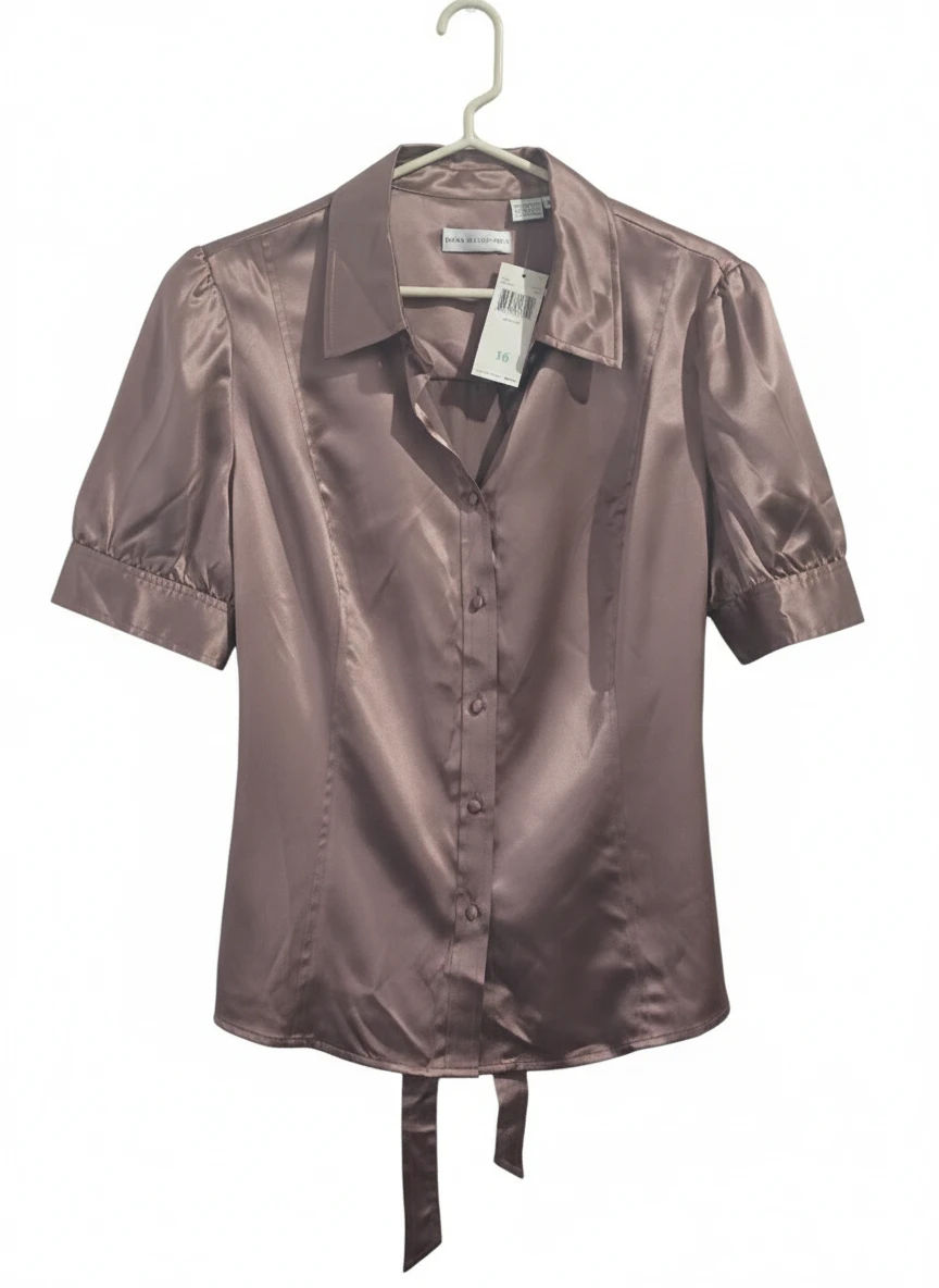 Dana Buchman Women's Satin Puff Sleeve Blouse - Size 16 - photo 4