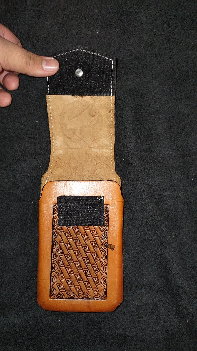 Brown Leather Western Style Cell Phone Pouch Case - photo 2