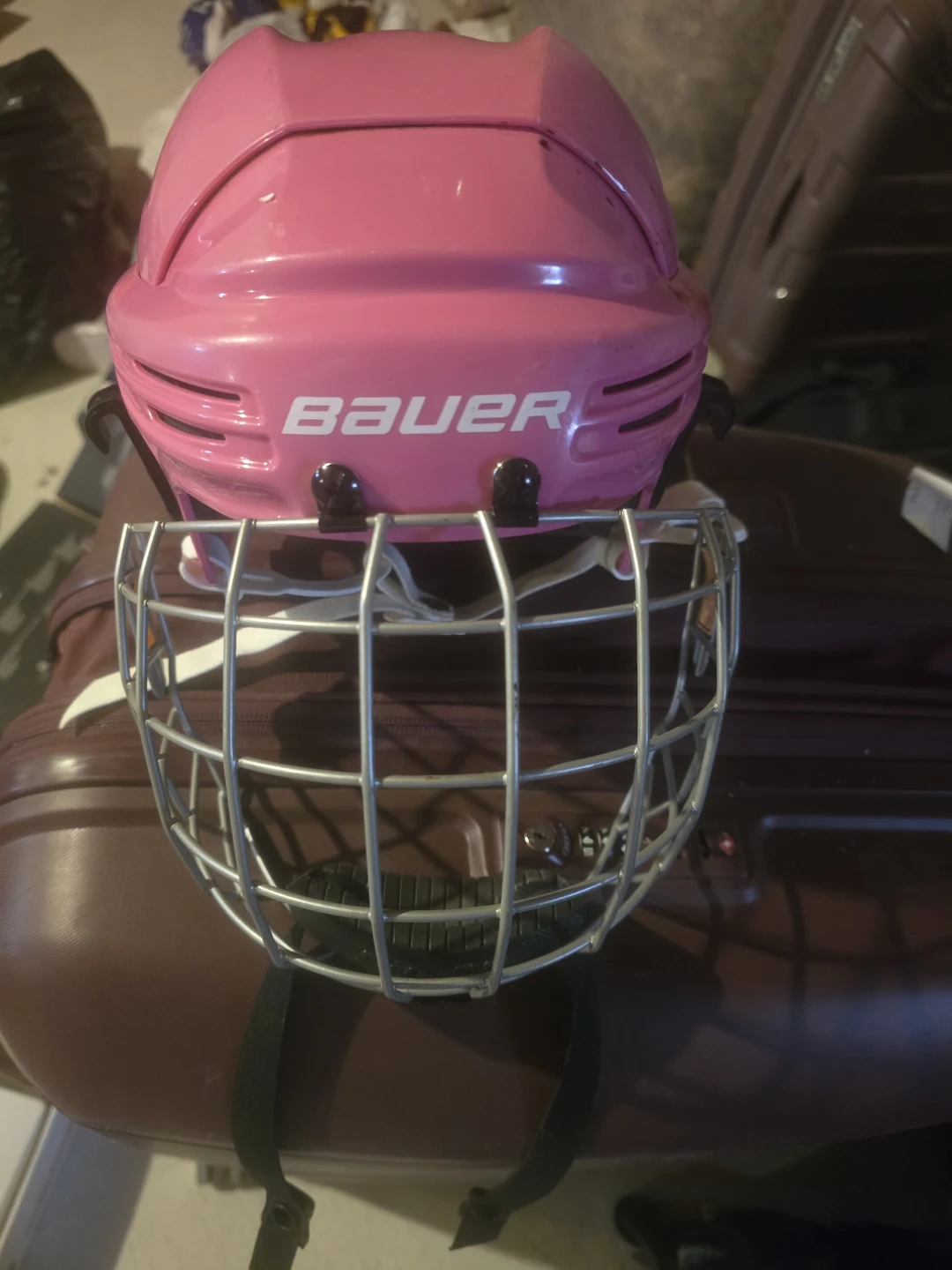 Bauer Hockey Helmet with Cage - Pink