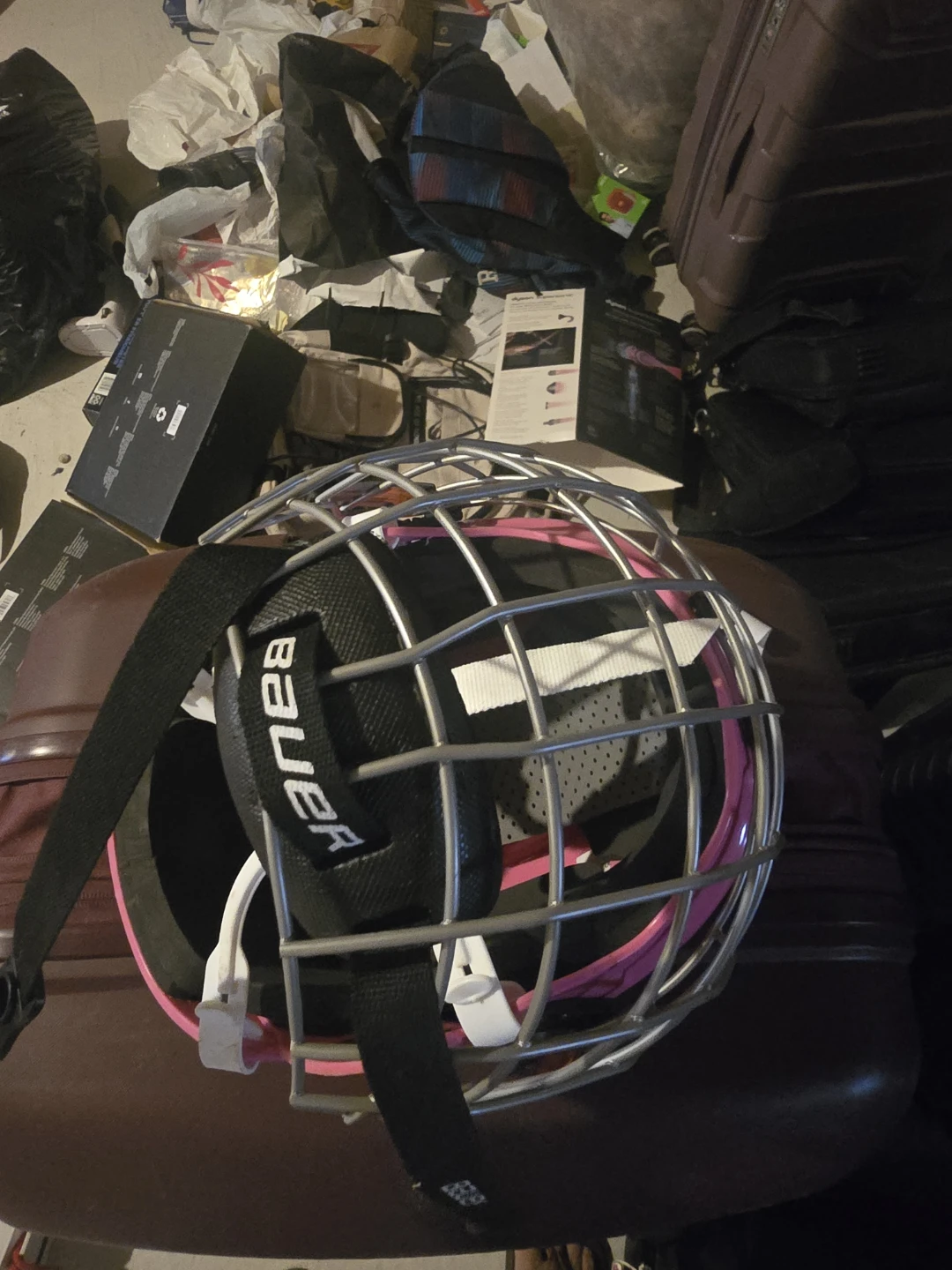 Bauer Hockey Helmet with Cage - Pink - photo 3