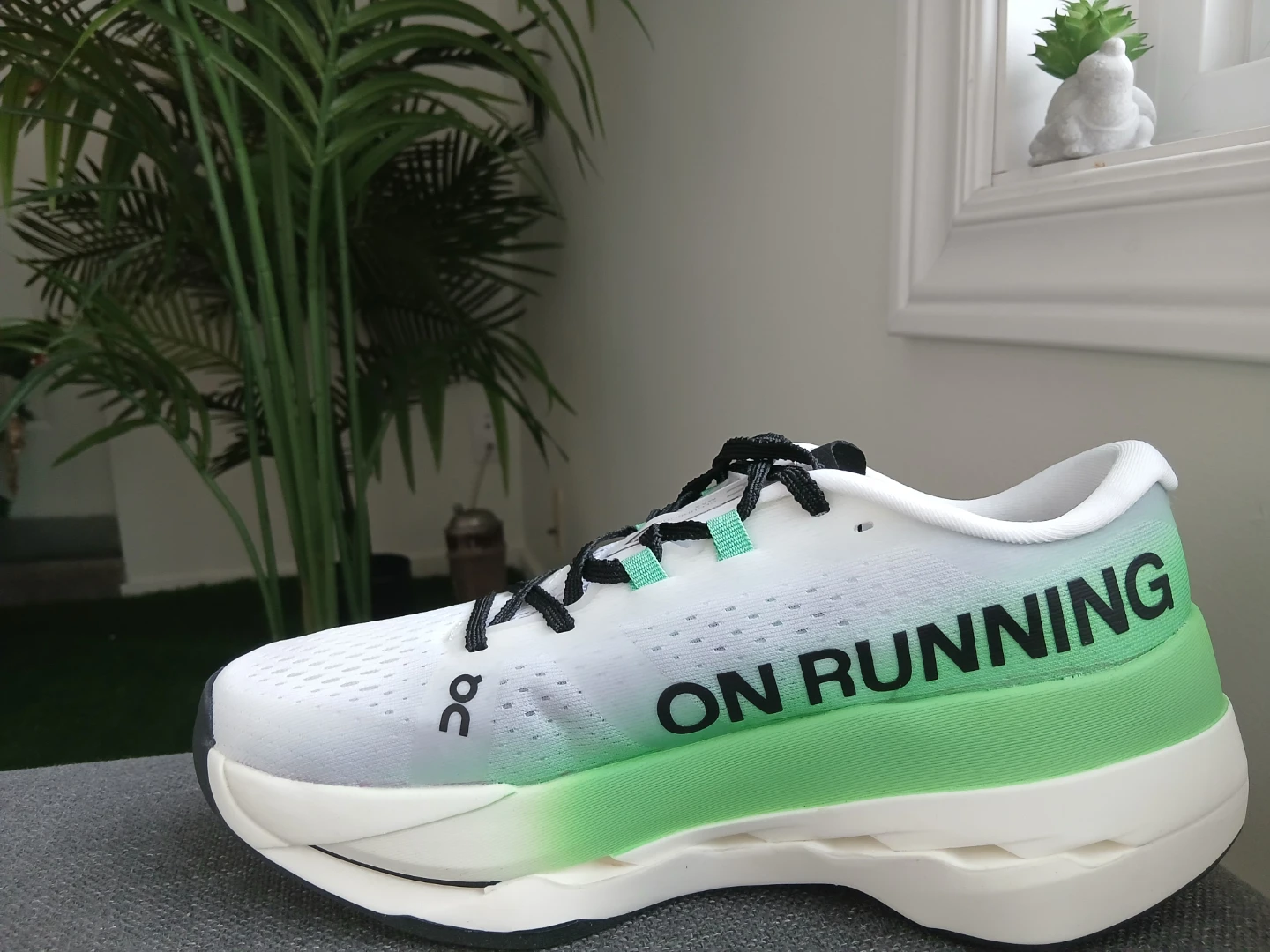On Running Cloudboom Max Shoes - White/Green - Size 8.5 - photo 3