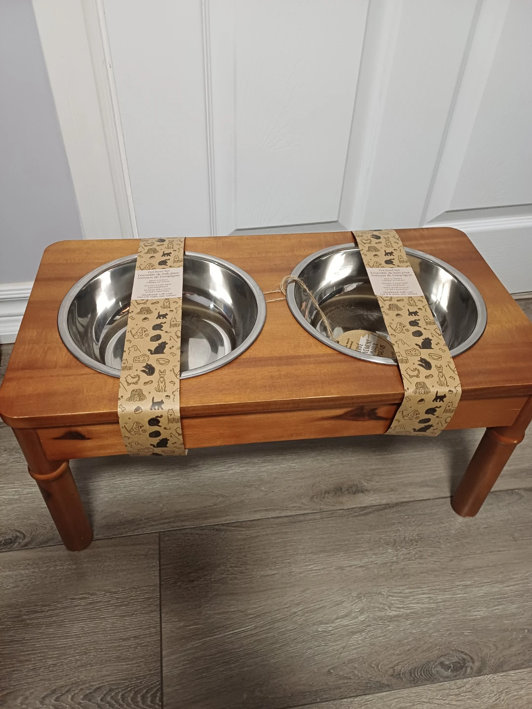 Wooden Raised Dog Bowl Feeder