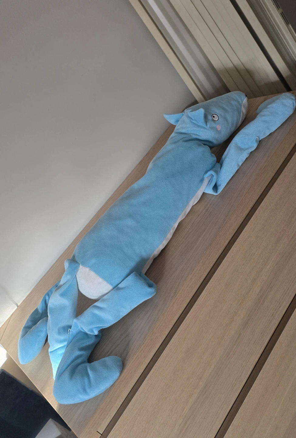 Blue plush dog toy
