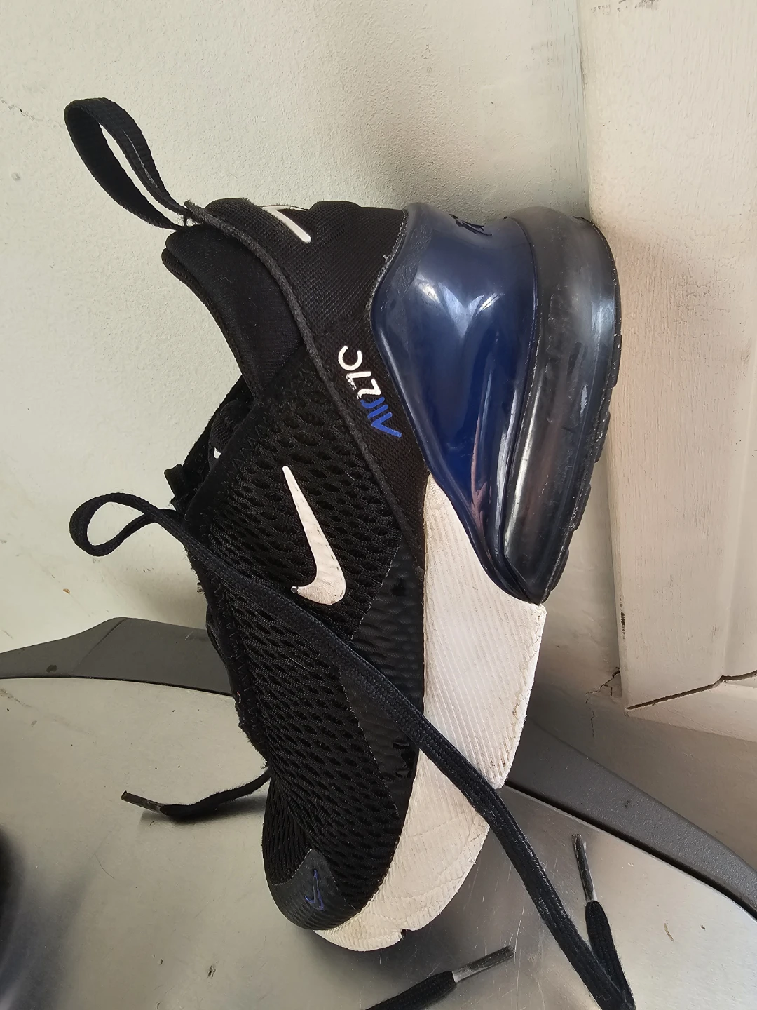 Nike Air Max 270 Black Blue Running Shoes - photo 3