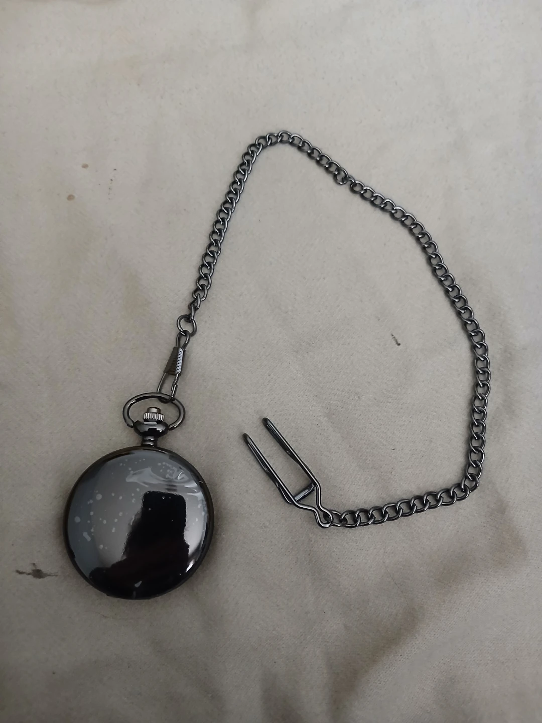 Glossy Dark Grey Pocket Watch With Roman Numerals - photo 4