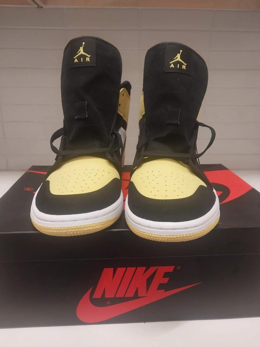 Nike Air Jordan 1 Mid Yellow Black White - photo 2