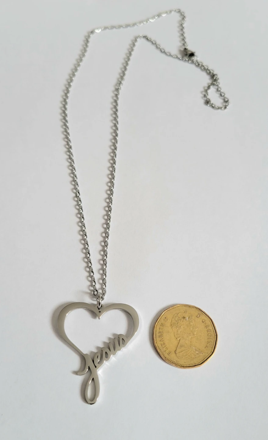 Jesus Heart Pendant Long Necklace