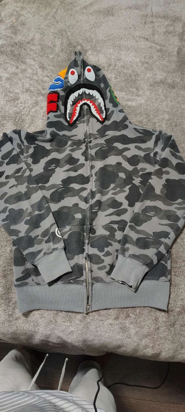 BAPE Full Zip Shark Hoodie Grey Medium that fits like small