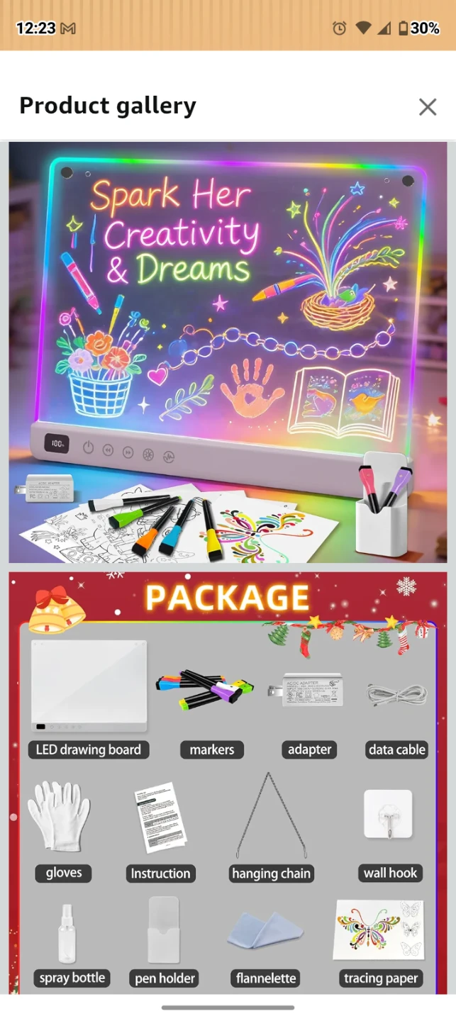 LED Drawing Board with Markers and Accessories