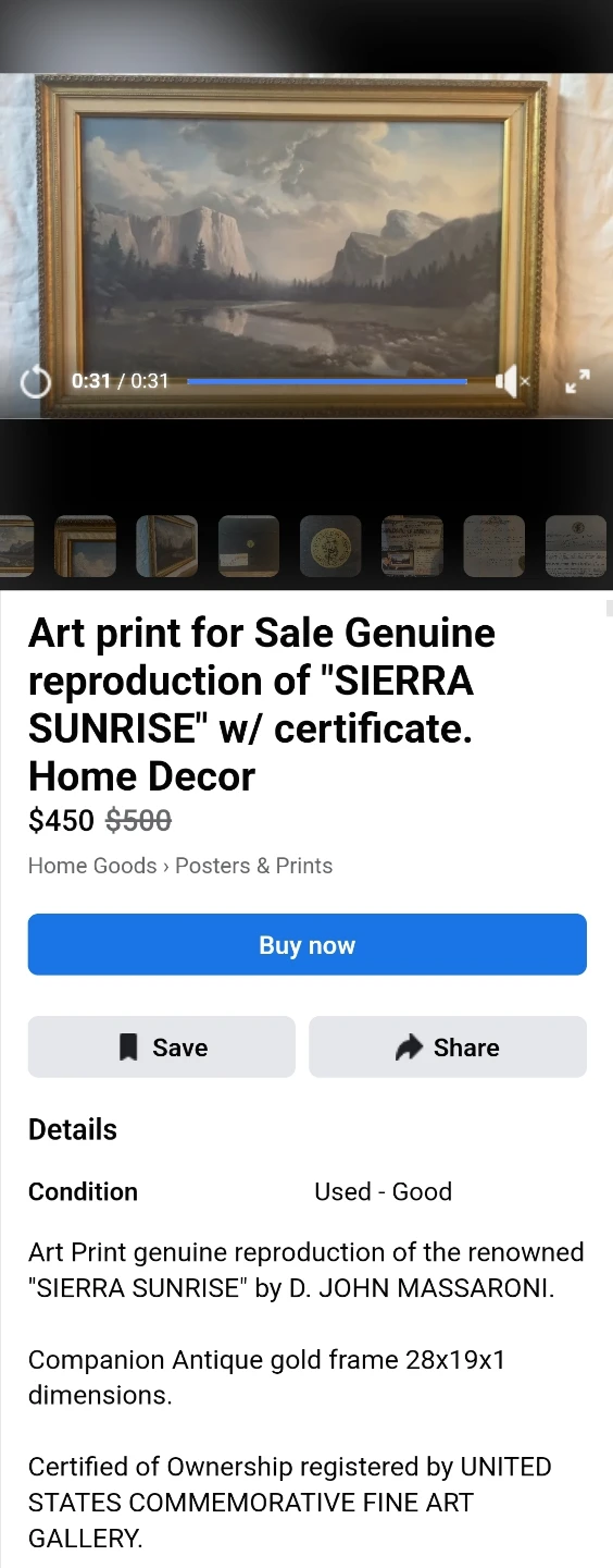 D. John Massarone "Sierra Sunrise" Lithograph Art Print - photo 5