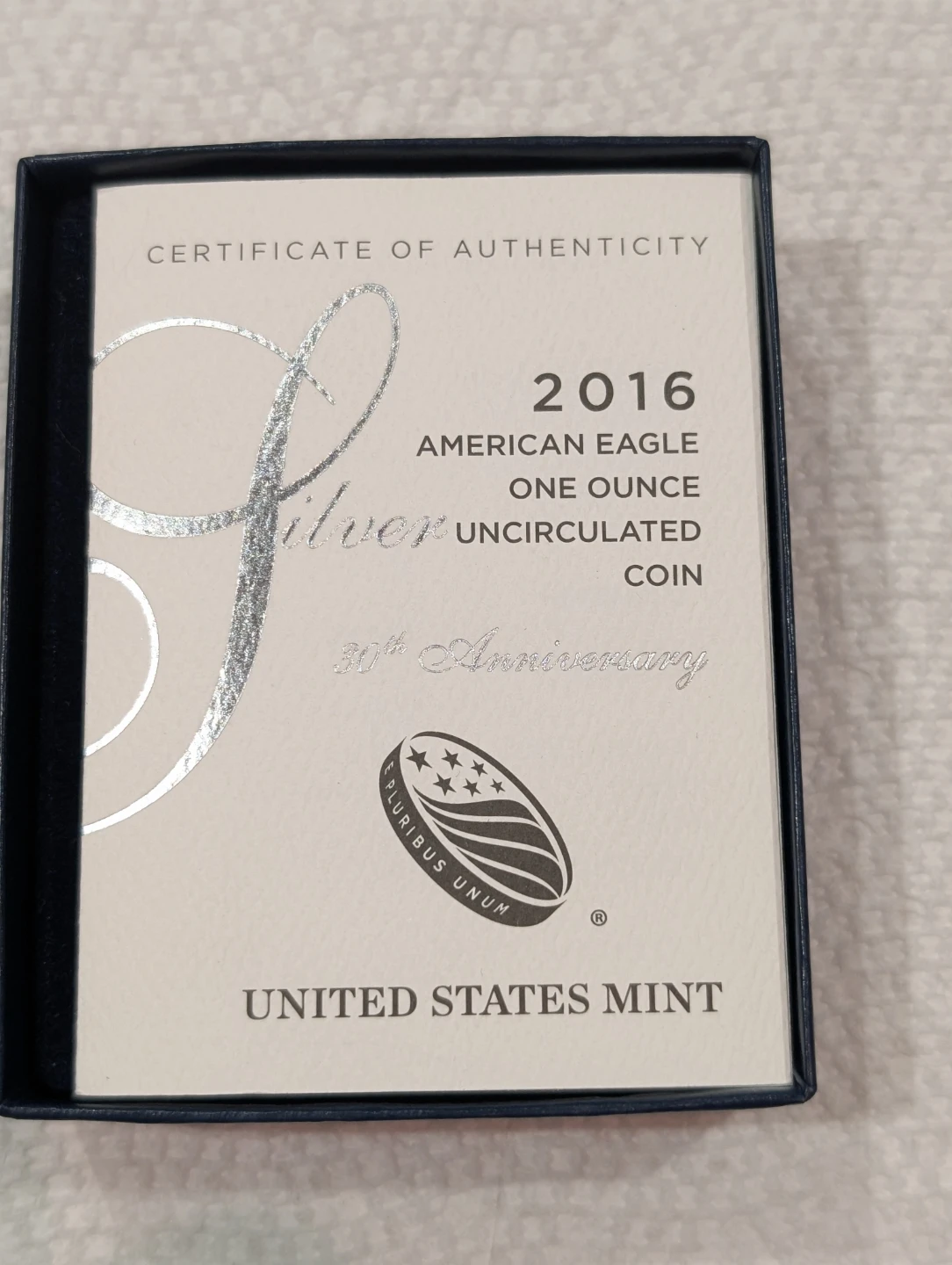 2016 American Eagle One Ounce Silver Uncirculated Coin - photo 2