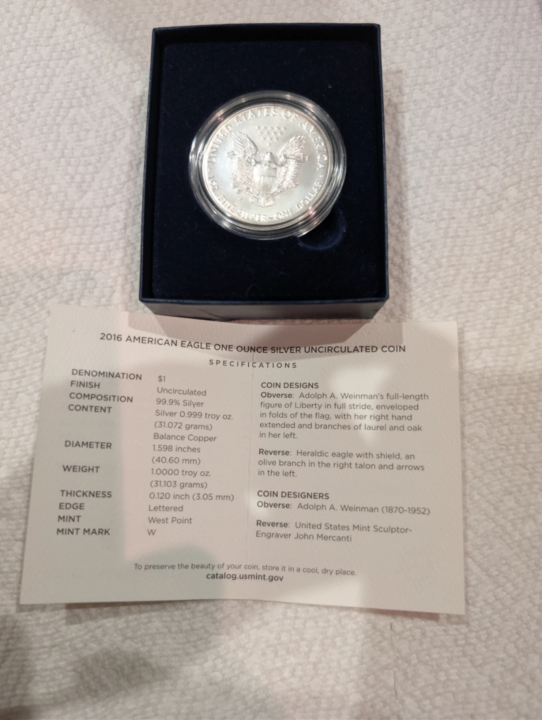 2016 American Eagle One Ounce Silver Uncirculated Coin - photo 4