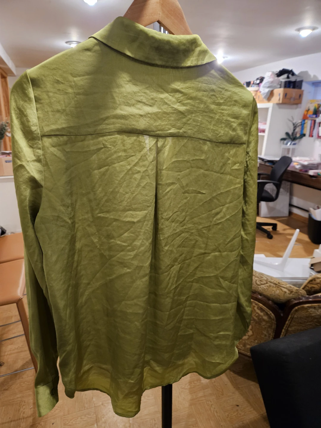 Pleione Women's Green Button-Up Shirt - Size M - photo 2