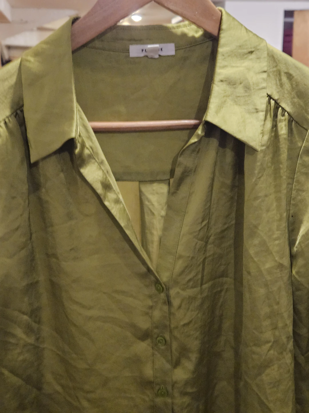 Pleione Women's Green Button-Up Shirt - Size M - photo 5