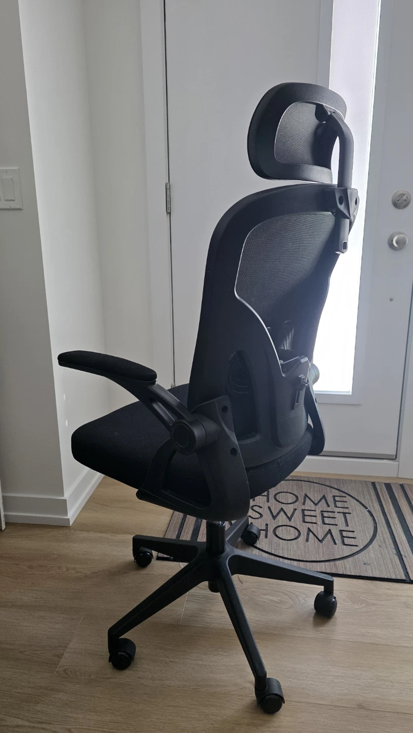Black Ergonomic Mesh Office Chair with Headrest - photo 3