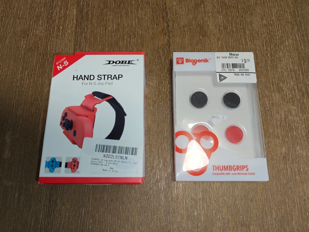 Biogenik Thumbgrips & Dobe Hand Strap for Nintendo Switch