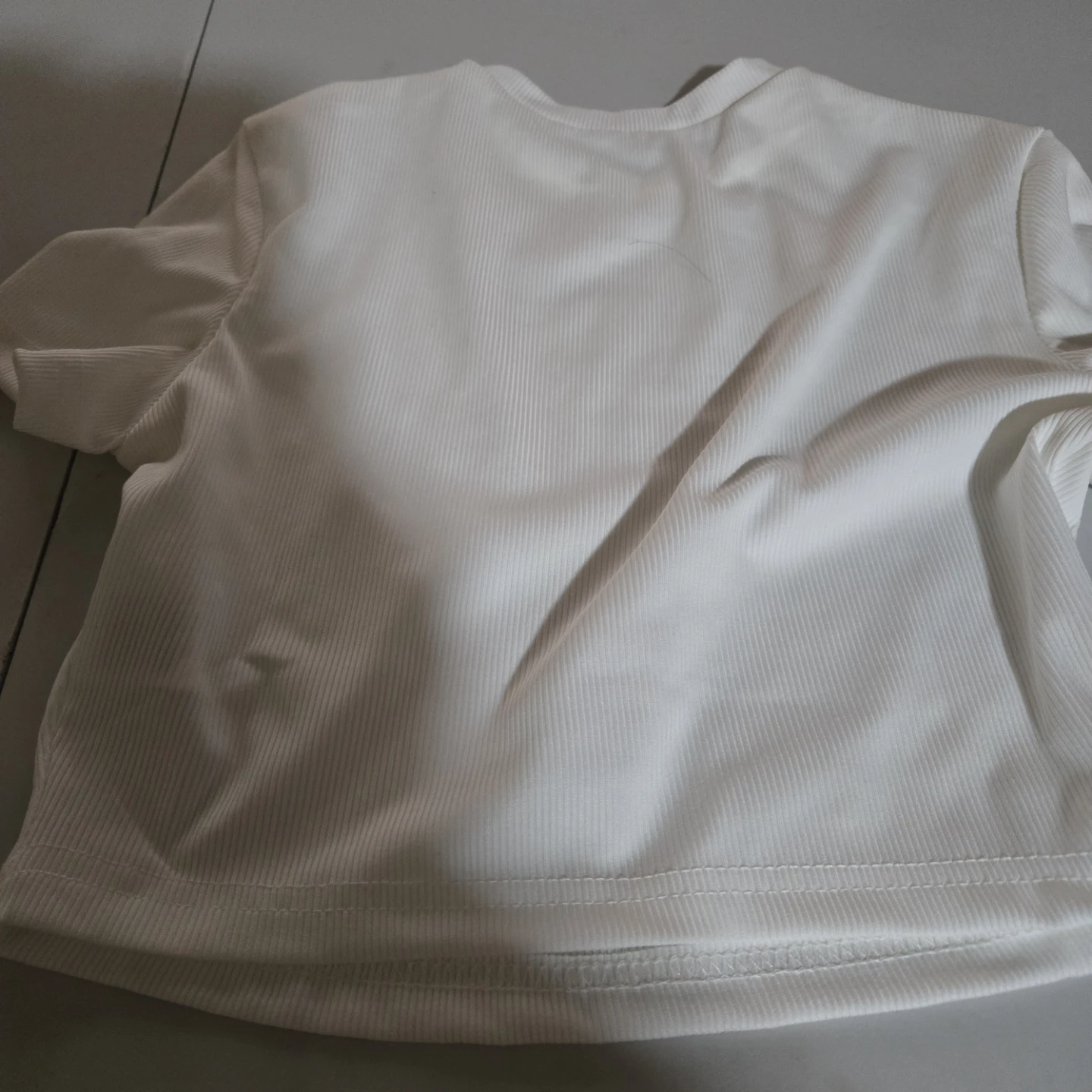 White "A Little Bit Spoiled" Rhinestone Crop Top - photo 5