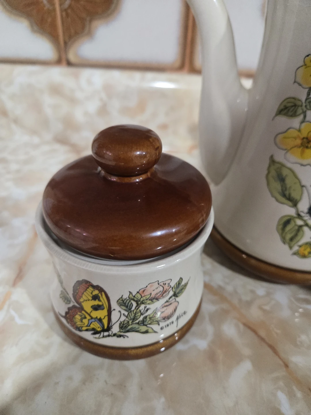 Vintage Floral & Butterfly Tea Set - 3 Piece.Made in Japan - photo 3