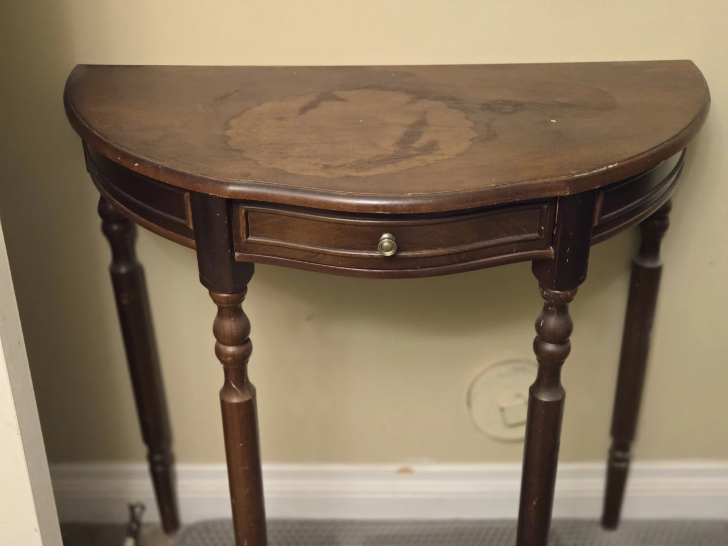 DIY❣️❣️Wooden Half-Moon Console Table with Drawer