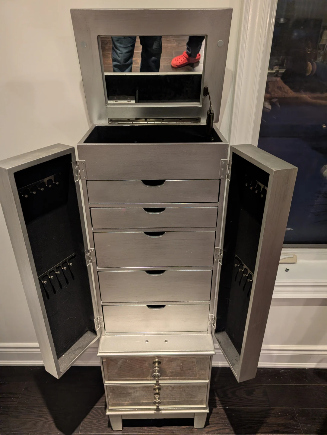 Mirrored Jewelry Armoire with Drawers - photo 3