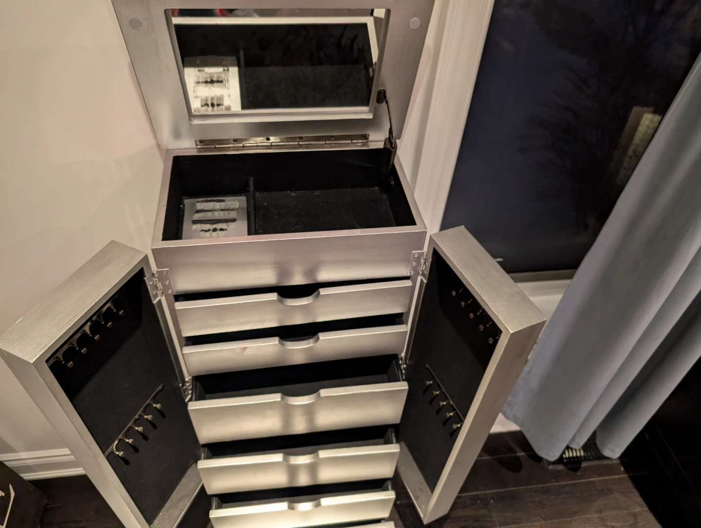 Mirrored Jewelry Armoire with Drawers - photo 4