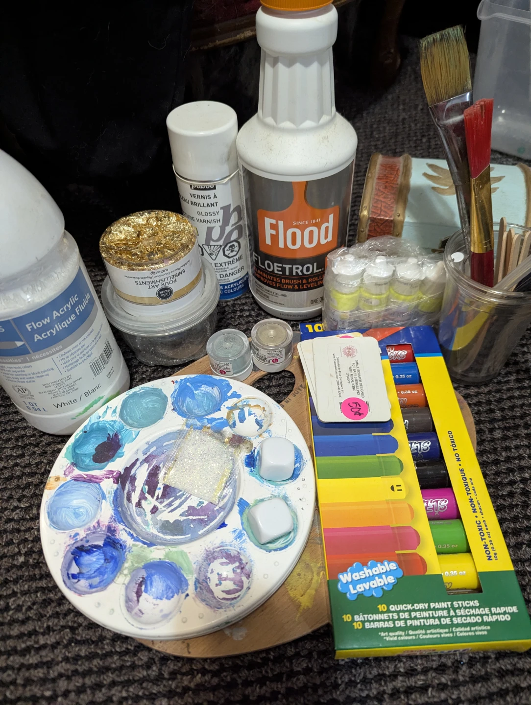 Art Supplies Bundle - Flood, Flow Acrylic, Paint Sticks & More