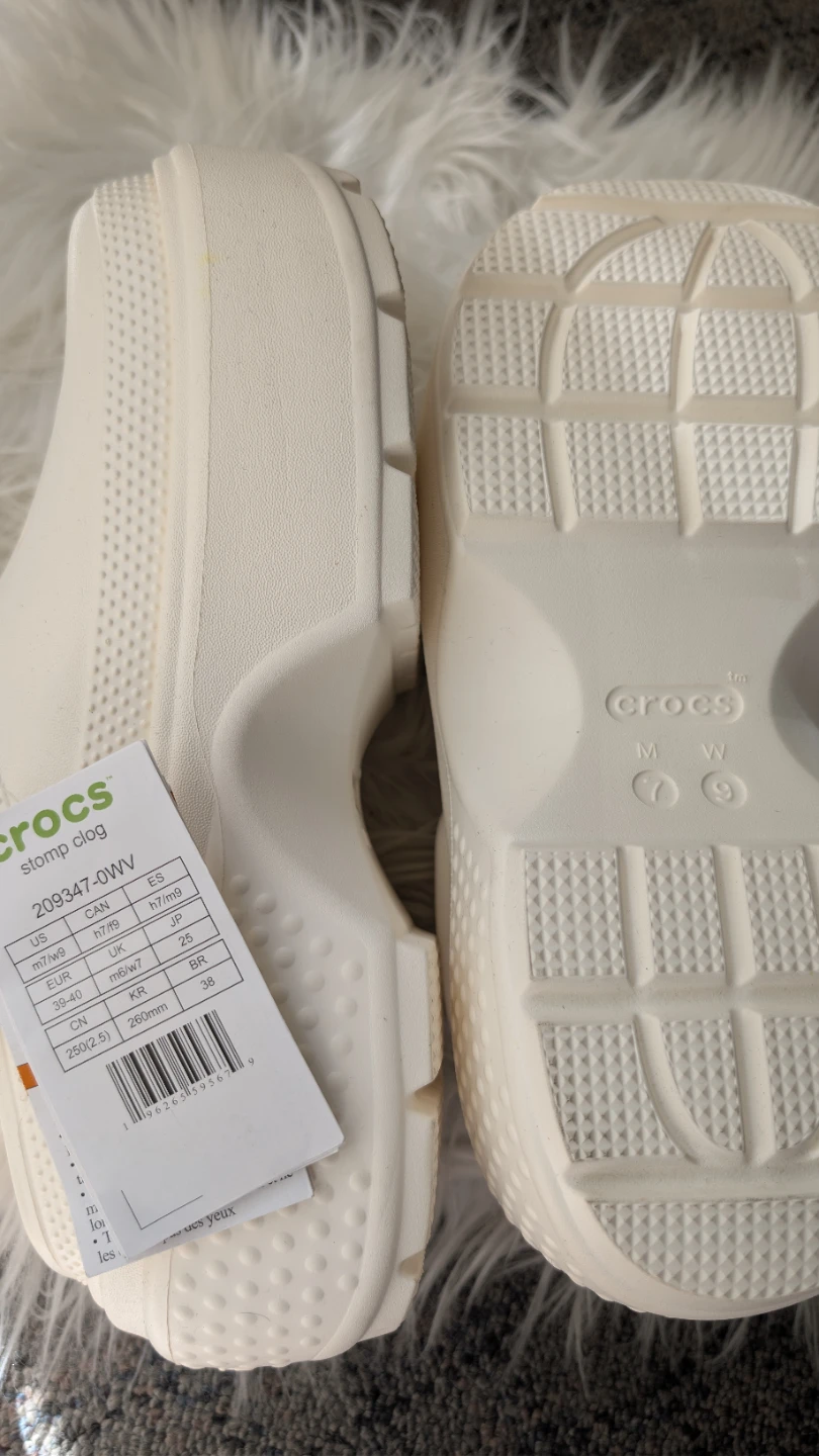 Crocs Stomp Clog Platform Shoes - Size M7/W9 - Off-White - photo 2
