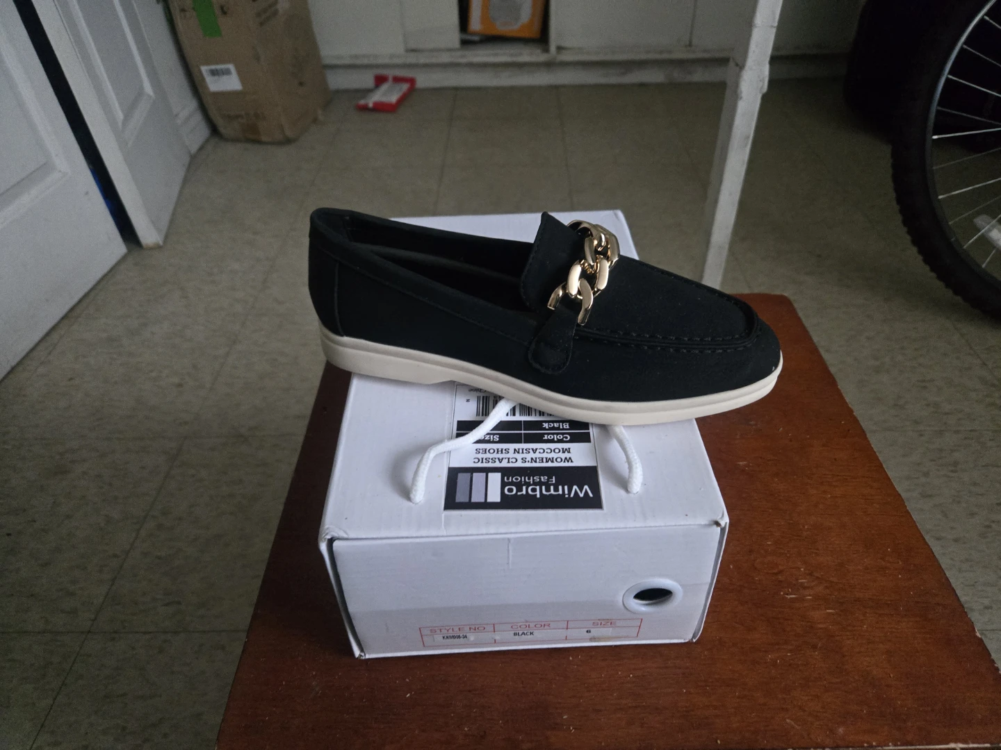 Wimbro Women's Classic Mocassins Black Size 6