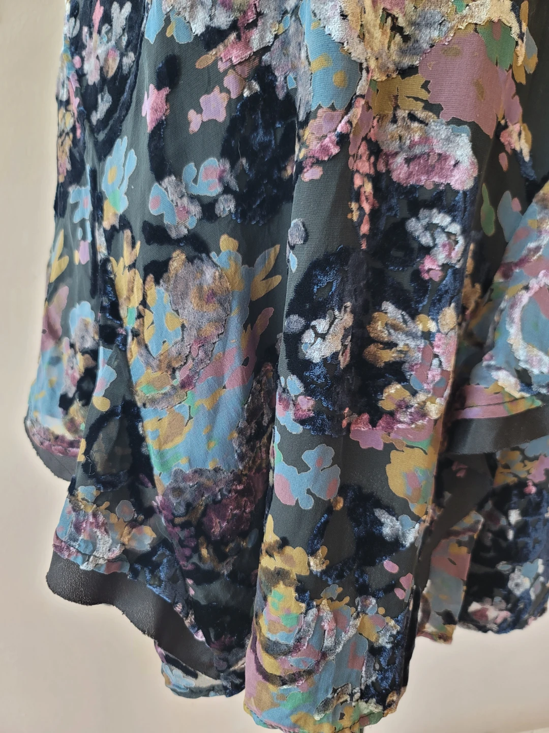 Free People Floral Velvet Burnout Dress Size 10 whimsical goth - photo 5