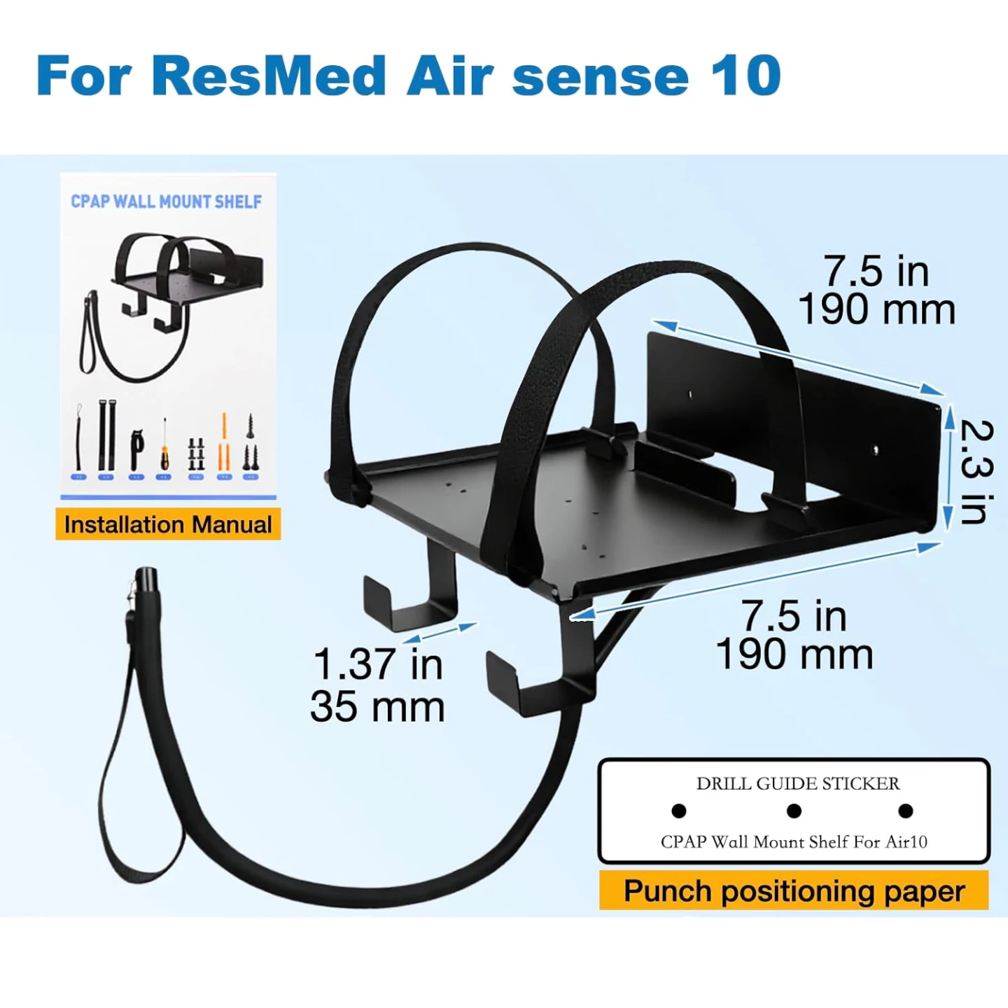 Lightweight Aluminum Wall Mount for CPAP Machine BNIB - photo 3