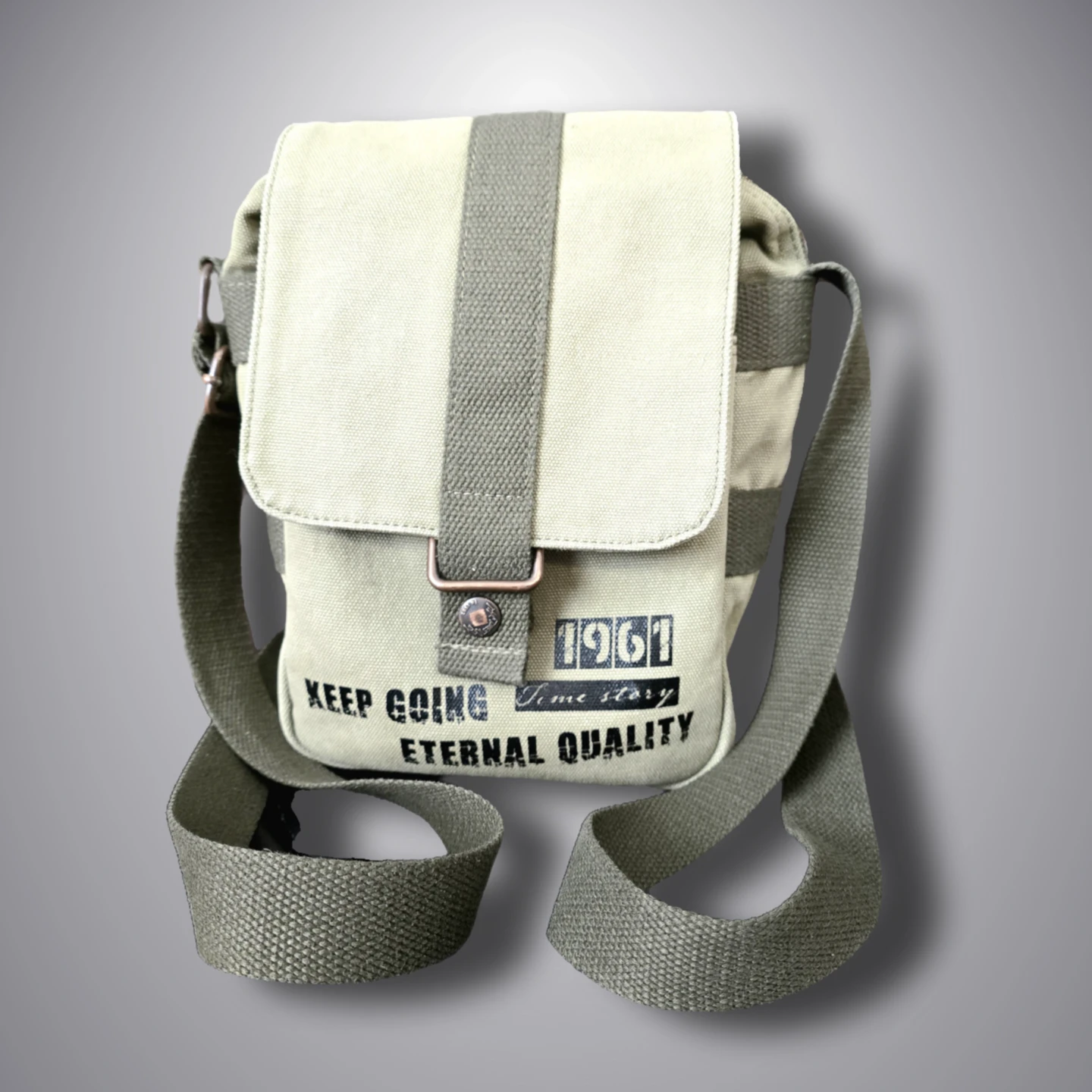 Military Green Canvas Crossbody - Excellent Condition