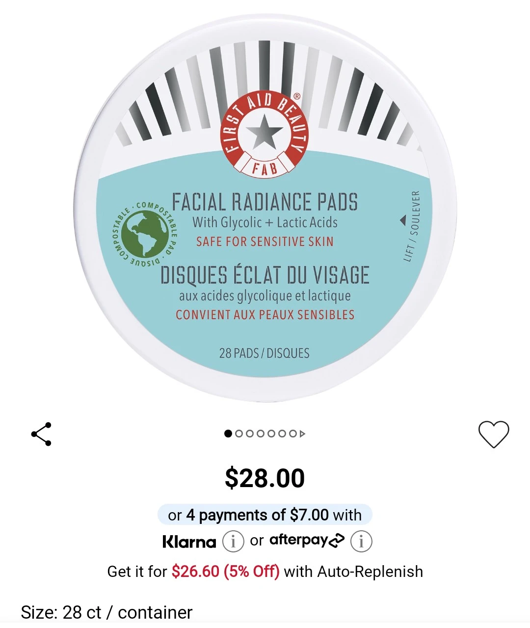 First Aid Beauty Facial Radiance Pads (new)