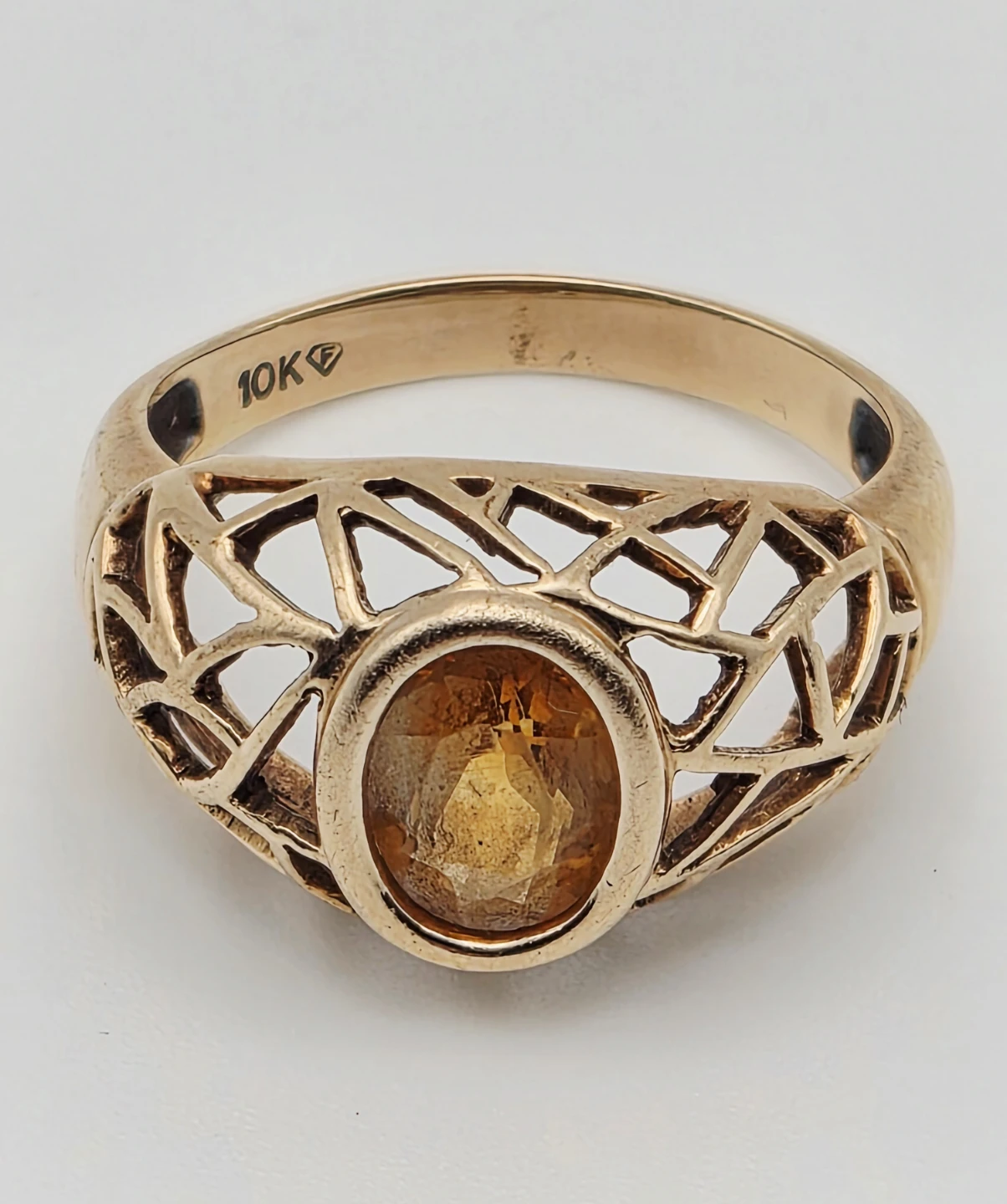 ⭐ RARE 10K Gold Ring with Citrine Stone - photo 4