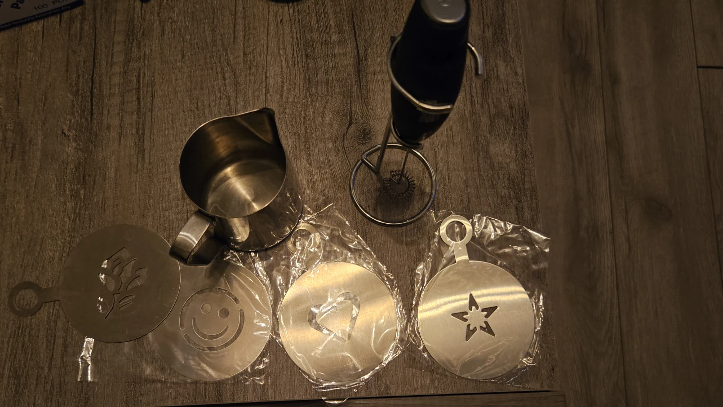 Milk Frother and Stencils Set