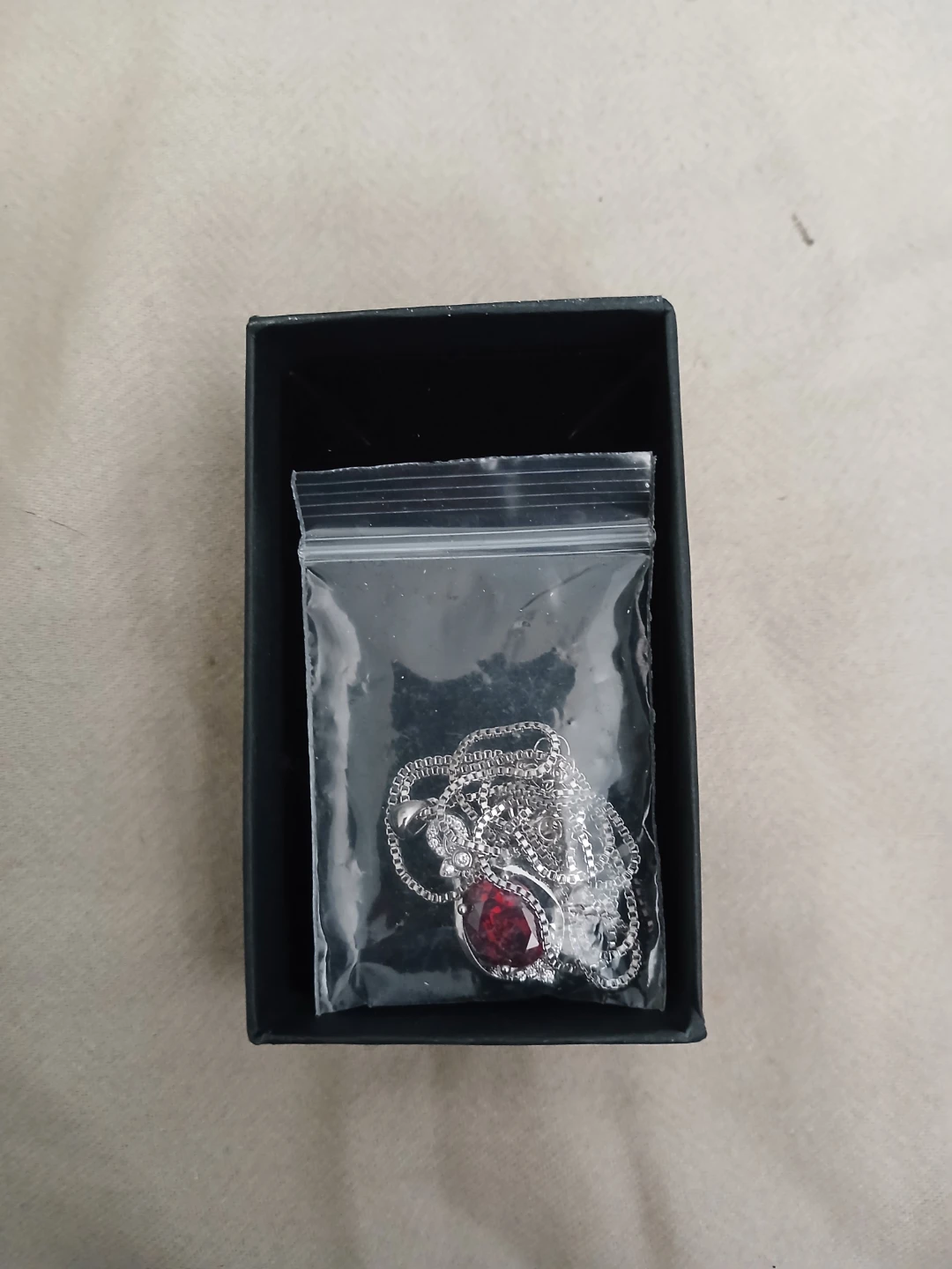 925 Silver, Lab Grown Ruby, & Synthetic Zirconia Necklace - photo 3