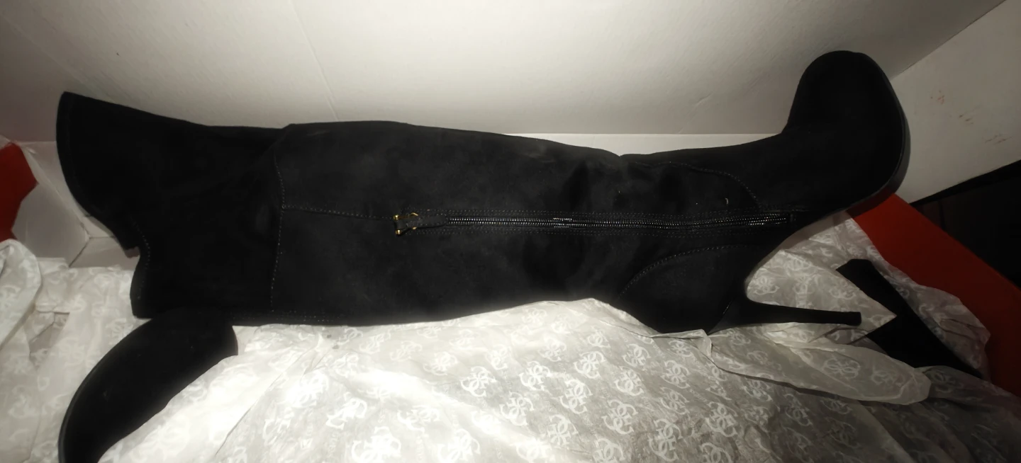 Vintage Guess Women's Black Fabric Knee-High Boots Size 7 - photo 3