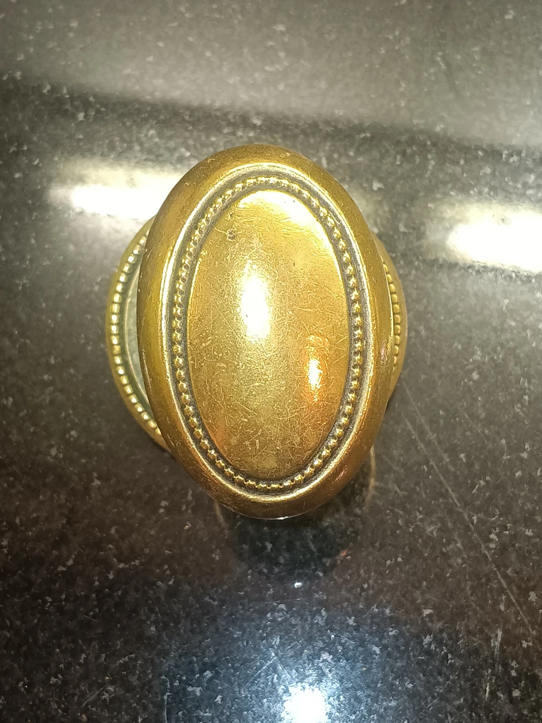 Vintage Brass Oval Door Knob Set