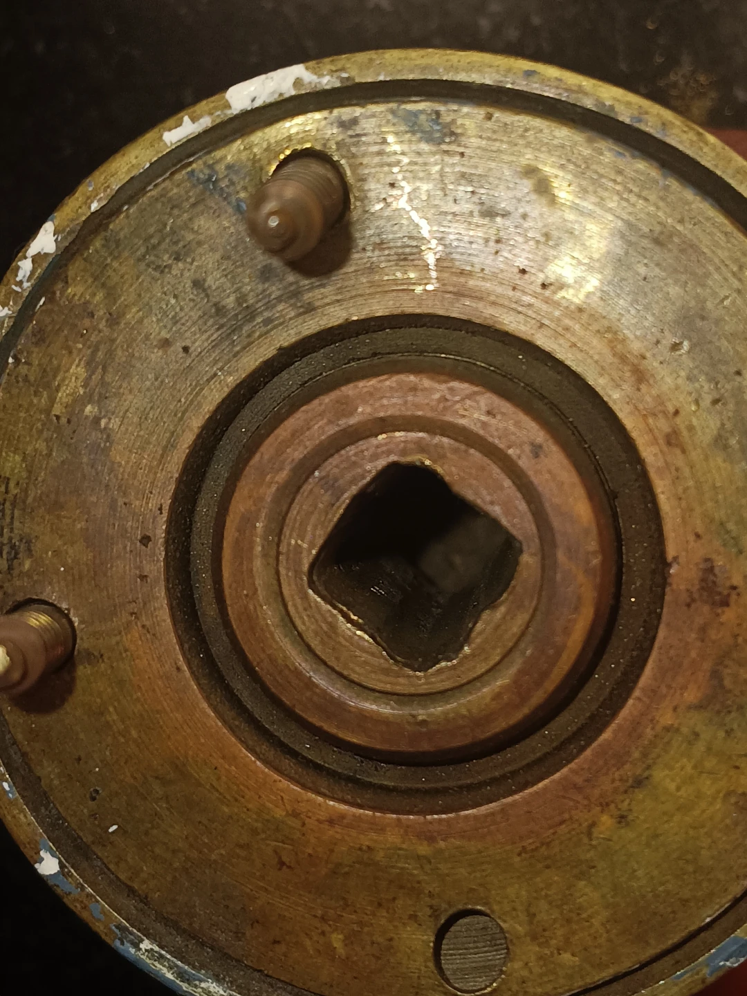 Vintage Brass Oval Door Knob Set - photo 3