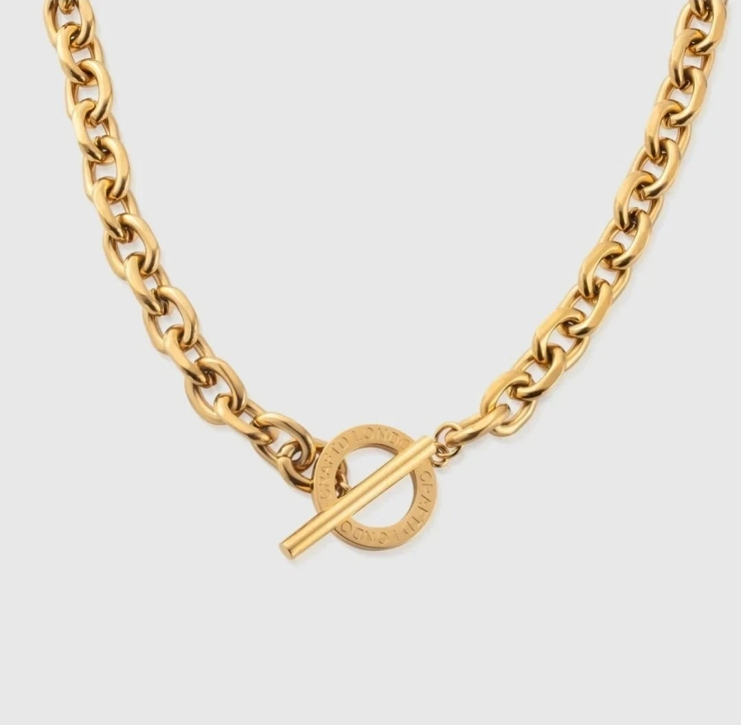 18K Gold Plated Toggle Chain & Belcher Bracelet Set - photo 4