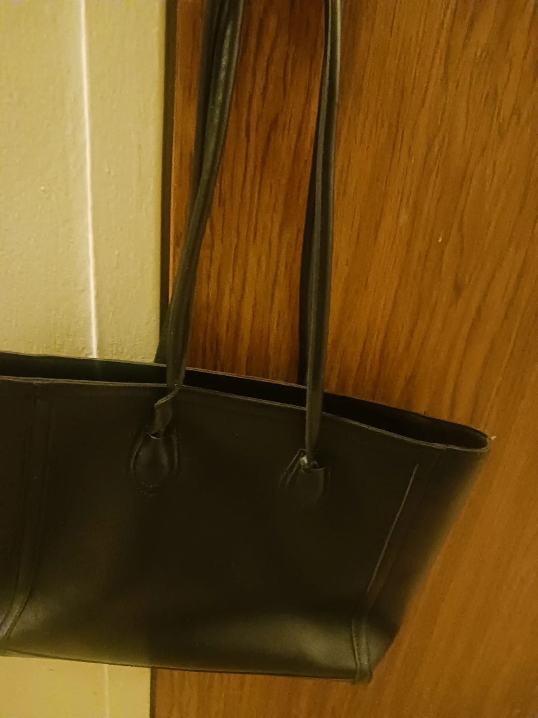 🏆 Black Leather Tote Bag - photo 3