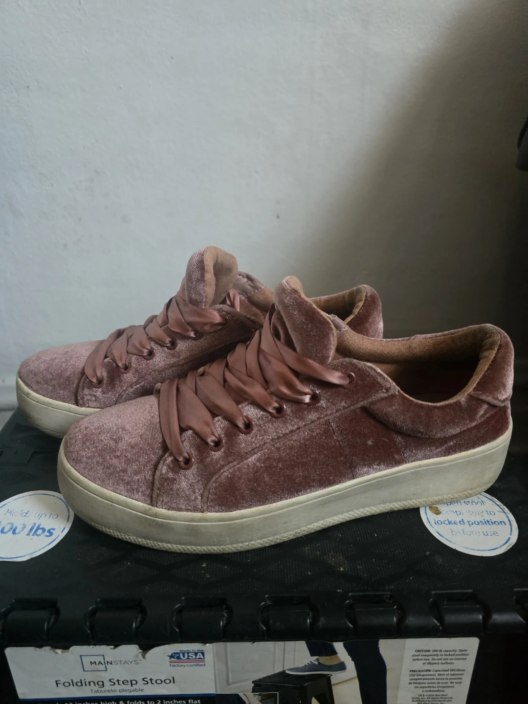 Big Buddha Pink Velvet Lace-Up Sneakers - photo 2