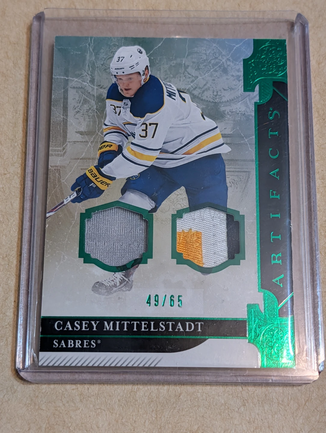 2019-20 Upper Deck Artifacts Hockey Card Casey Mittelstadt 49/65