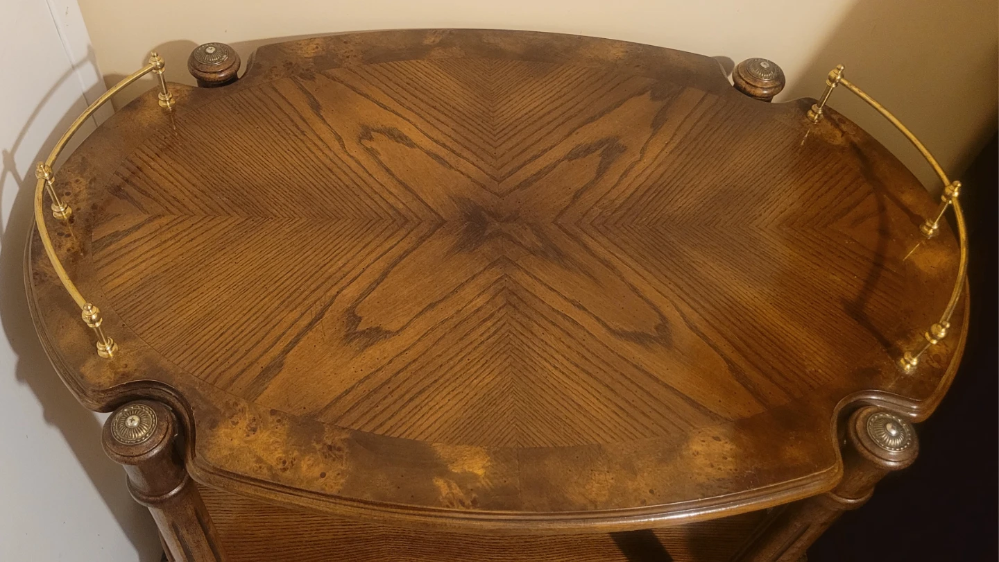 Antique Walnut Bar Cart - photo 2