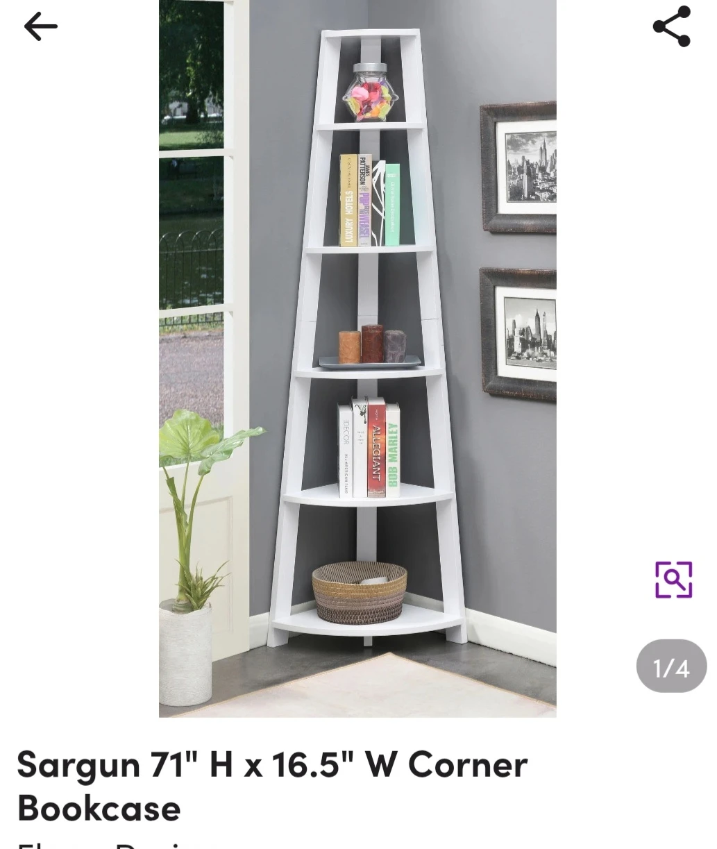 White Corner Bookcase - photo 3